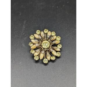 Vintage Crystal Brooch Pendant Lapel pin Shines Sparkles A little bent As Is